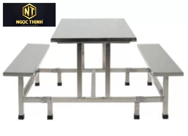 BỘ BÀN GHẾ ĂN KHUNG CÔNG NGHIỆP BẰNG INOX CHỐNG RỈ SÉT